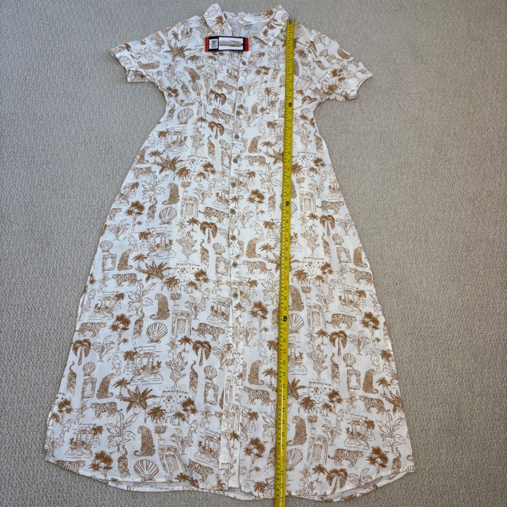 ONeill Tropical Safari Print Button Front Maxi Dress | White Medium NWT travel - Picture 9 of 16